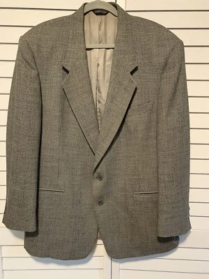 Vintage Pierre Cardin USA Blazer Sport Coat Mens 44L Brown Checked 2 Button Wool - Image 1 of 4