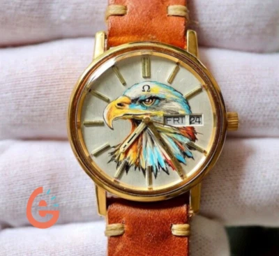 Omega Geneve 1975 águila pintada a mano en la esfera original (edición limitada) Foto 1 de 4