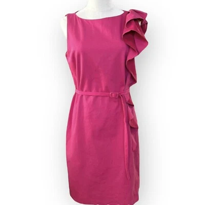 Red Valentino Fuchsia Pink Barbie Color Pencil Classy Designer Dress Size 12 US - Image 1 of 4