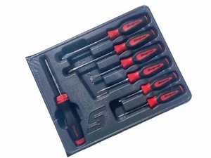 Snap On Tools SGDX60RAT Red 6pc Soft Grip Screwdriver Set w/ Ratcheting - Picture 1 of 8