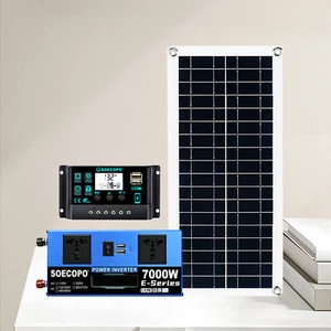 7000W Solar Kit 12V 110V Inverter Battery ChargerLighting/Camping 200W PanelGY - Picture 1 of 17