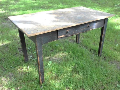 ANTIGUA MESA DE GRANJA COCINA RURAL SIGLO XIX CON CAJÓN Foto 1 de 4