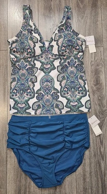 Изюм изгиб 2 шт бикини верх и низ комплект многоцветный женский размер 20 Вт новый с Ярлыками Beach - Изображение 1 из 4