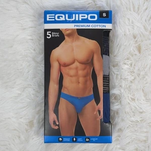 Men's Equipo 5-pack Premium Cotton Bikini Briefs Aluminum Blue Black S L XL - Picture 1 of 3