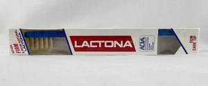 Lactona #12 Natural Firm 2-Row Nylon Toothbrush W Gum Care Tip - NEW Blue - Picture 1 of 4