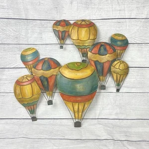 Large 9 Hot Air Balloons 3D Metal Sign Wall Hanging Decor Nursery Child Room - Picture 1 of 4