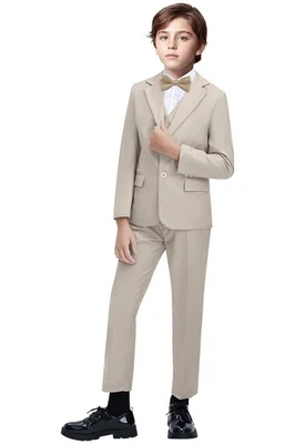 Traje de niño ajustado formal esmoquin conjunto de 5 piezas para niños trajes de champán talla 7 Foto 1 de 4