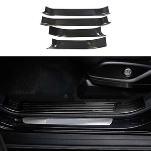 Black Door Sill Threshold Protector Scuff Plate For Benz GLS Titanium 2017-2019 - Picture 1 of 4