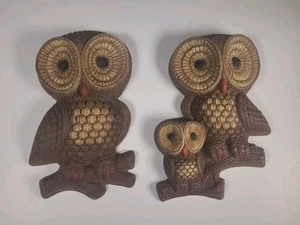 Vintage 1981 Foam Craft Owl Family Wall Hanging Rustic Art Decoration - Picture 1 of 8