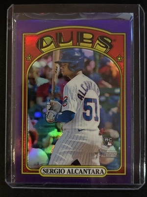 🔥Sergio Alcantara 2021 Topps Heritage #721 High # Purple Refractor Chicago Cubs - Image 1 of 2