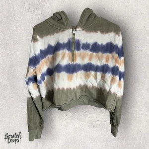Aerie Damen XS Mehrfarbig Batik Langarm Cropped Hoodie Sweatshirt Freizeit - Bild 1 von 3