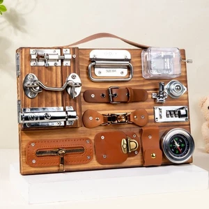 Montessori Beschäftigungsbrett für Kleinkinder Sensorische Aktivitätsbrett - Bild 1 von 6