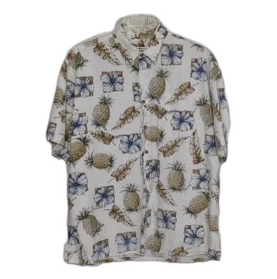 Campia Moda Shirt Men's XL Button Up Camp Floral Leaf Pineapple Hawaiian Beach * - Image 1 of 4