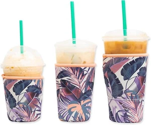 Maniche da caffè ghiacciate Baxendale per tazze da bevande fredde - confezione da 3 neoprene riutilizzabile - Foto 1 di 7