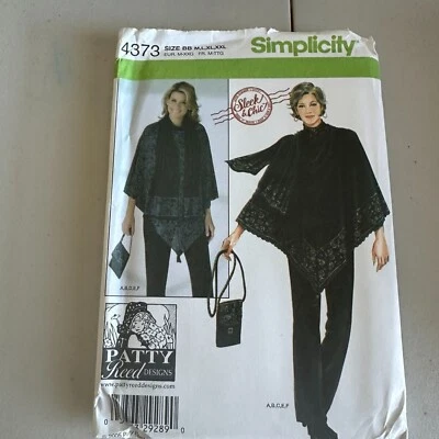 Simplicity Sewing Pattern 4373 Misses Poncho Purse Scarf Knit Sizes 4-26 - Image 1 of 4