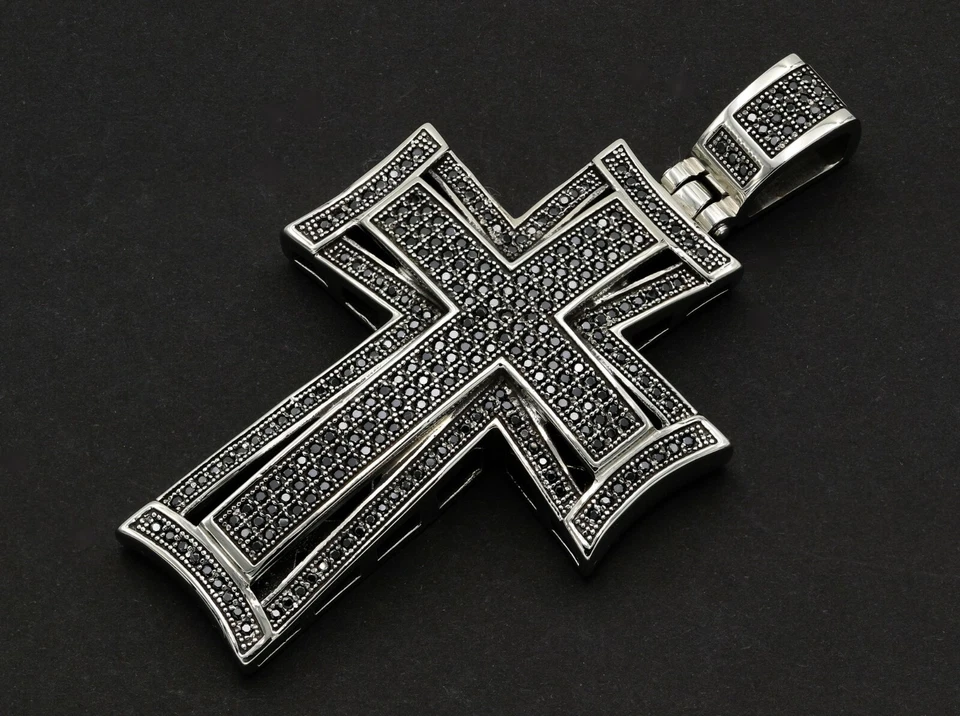 Colgante Cruz Hombre Acero Inoxidable 316 Pavé (Solo Colgante) Foto 1 de 4