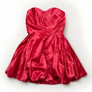 Narianna Semi Formal Satin Bubble Hem Sweetheart Mini Dress Size Large - Picture 1 of 4