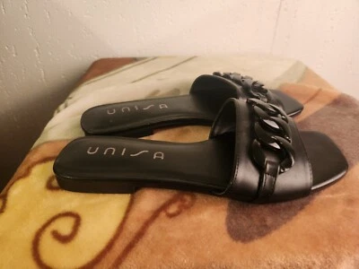Sandalias Unisa para mujer 8 M negras sin cordones con cadena #42 Foto 1 de 4