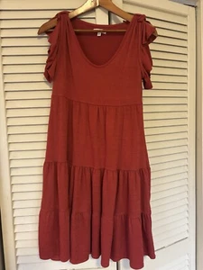 Max Studio Stufenkleid Damen Small Orange Ärmellos Boho Cottagecore - Bild 1 von 6