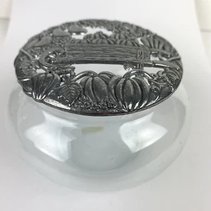 Glass Potpourri Keeper Jar with Silver Metal Lid by Home Trends Fall Pumpkins - Picture 1 of 9