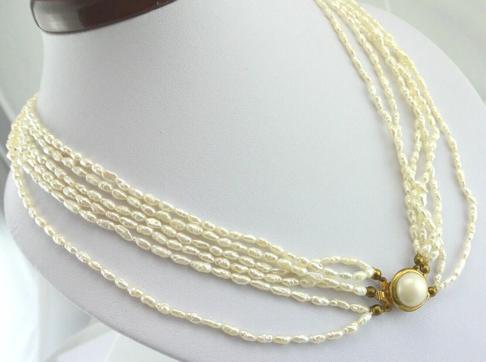 Vintage Damen Perlenkette & Perlenarmband 62cm 2,6 mm (Durchmesser) - Bild 1 von 4