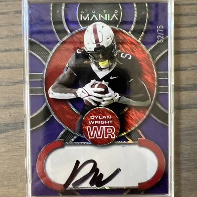 2022 Wild Card Auto Mania-Circle Purple Sparkles #AM-C3 Dylan Wright /75 (AU,RC) - Image 1 of 4