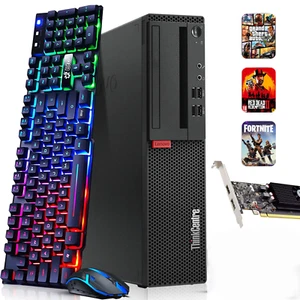 Lenovo Desktop i7 Computer Gaming PC 32GB 512GB SSD Windows 11 NVIDIA GTX GPU - Picture 1 of 8