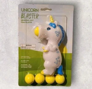 Kids' Squeeze to Shoot Unicorn Foam Ball Blaster Popper Toy w/ 5 Balls - Picture 1 of 1