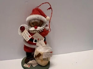 VINTAGE 1982 SANTA CLAUS CHRISTMAS ORNAMENT KURT S ADLER, INC. Felt & Wood Mail - Picture 1 of 6