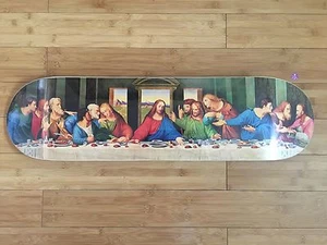 The Last Supper Skateboard Logo Deck DaVinci Box Jesus Christ God Reigns Supreme - Picture 1 of 3