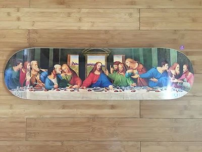 The Last Supper Skateboard Logo Deck DaVinci Box Jesus Christ God Reigns Supreme