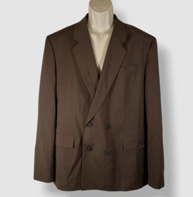 Hugo Boss Men's Brown Modern-Fit Solid Wool Double-Breasted Suit Jacket Size 42R - Image 1 of 4