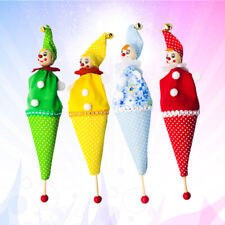 4 Pcs Christmas Cloth Puppet Stuffed Clown Figure Christmas Puppets Toy