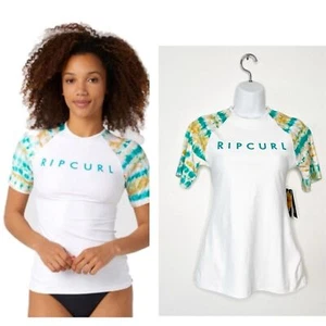 Top Rip Curl Nuevo con Etiquetas Summer Breeze Relajado Manga Corta Verano Playa Rashguard XS - Imagen 1 de 8