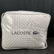 Lacoste Doubles Collection Queen Full Guethary Comforter Set Stripe White 3Pc