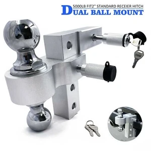 2" Trailer Receiver Truck RV 6" Drop Adjustable Aluminum Tow Ball Hitch w/ Lock - Picture 1 of 9