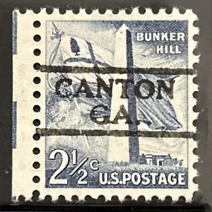CANTON, GEORGIA Precancel TYPE 728. 2 1/2 Cent Bunker Hill Stamp - Picture 1 of 1