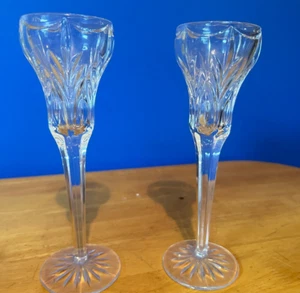 Pair Of Marquis by Waterford Canterbury 8" Candlesticks With Box - Picture 1 of 2