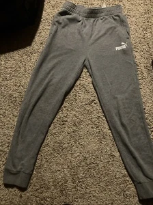 PUMA Boys Core Logo Jogger With Side Pocket Charcoal Gray Size L 14/16 N - Picture 1 of 4