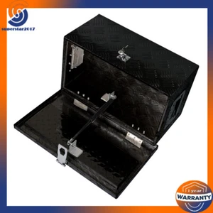 20"X12"X9.5" Black Aluminum Pickup Truck Trunk Bed Tool Box Storage + Lock + Key - Picture 1 of 15