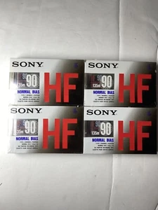 4 Pack Sony HF High Fidelity 90 Minute Blank Audio Cassette Tapes Normal Bias - Picture 1 of 2