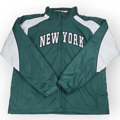 Colosseum зеленый белый Нью-Йорк с надписью холодной погоды Bomber мужской размер большой - Изображение 1 из 4