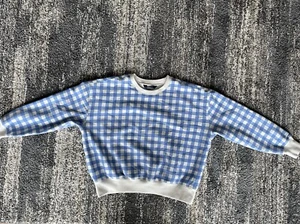 Women’s Ralph Lauren Blue Plaid Checkered Sweater Size XL(16) - Picture 1 of 4