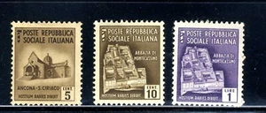 1944 Italy Socialist Monte Cassino Abbey & Church of St. Ciriaco SC #22,23 &29 - Picture 1 of 1