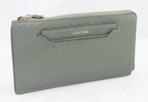 Portafoglio Donna in Vera Pelle Porta carte monete Borsellino Pochette zip oro - Picture 1 of 10