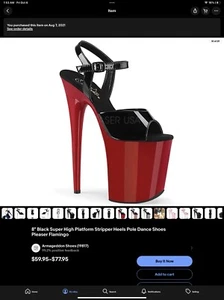 Schwarz 8"" Hochplateau Stripper Absätze Pole Dance Vergnügen Flamingo Fetisch Schuhe 6,5 - Bild 1 von 11