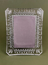 Waterford Signed Lismore Vertical Criss Cut Crystal Picture Photo Frame 4x6''