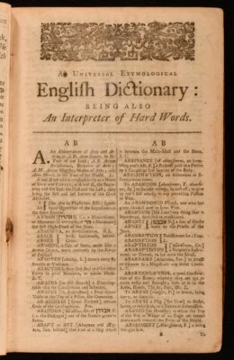 c1742 Universal Etymological English Dictionary Nathan Bailey - Image 1 of 4