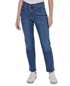 Calvin Klein Women's High-Rise Straight Slim Whisper Soft Jeans, Malibu NWT - Picture 1 of 5