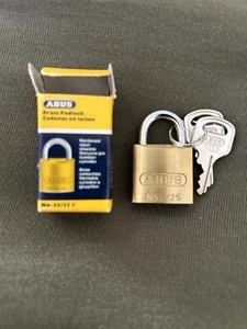 Vintage ABUS Brass Padlock 1” No. 55/25 Luggage Lock Briefcase Bag Travel - Picture 1 of 3